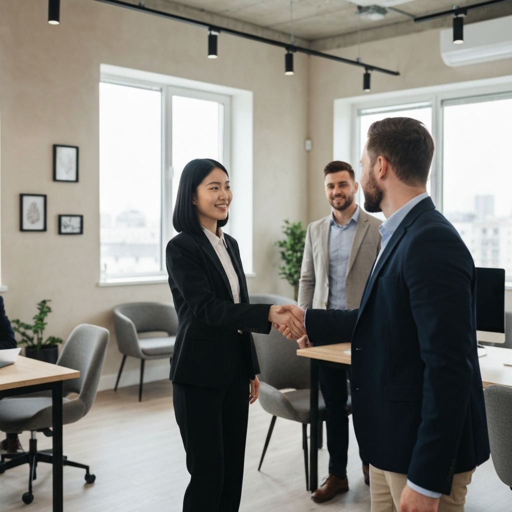 Professionals shaking hands